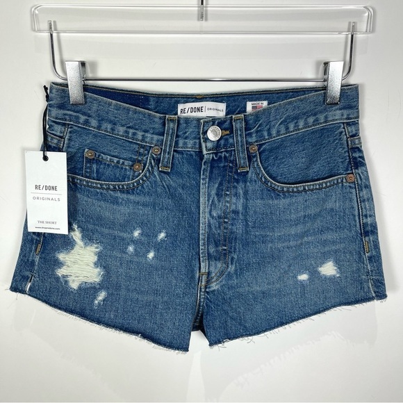 REDONE The Short Distressed Jean Shorts - Picture 1 of 6